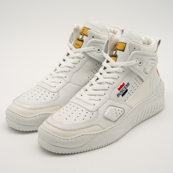 Size 42eu 9 us - BUSCEMI Basket White High Top Sneakers Leather